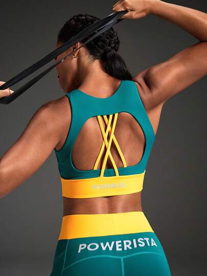 Powerista Women's Patchwork Casual Versatile Comfortable Sports Bra