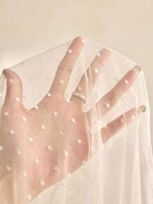 Charlaine Women's White Printed Mesh Sexy Lace Bow Nightgown - White - View 10