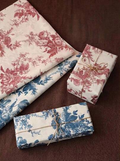 Cirelle 10张礼品包装纸 – 牡丹花卉图案，复古包装纸，适用于珠宝、鲜花和DIY工艺品，情人节生日礼物包装