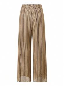 Swim Vcay Spring/Summer Knit Jacquard Women Beach Vacation Pants & Coverup - Multicolor - View 6