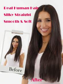 Seamless Clip Ins 18 Inch 8 Pcs 120g Seamless Clip In Hair Extensions Black Clip In Extensions Pu Weft Real Human Hair Clip Ins Silky Straight For Thinning Hair - S1 - View 12