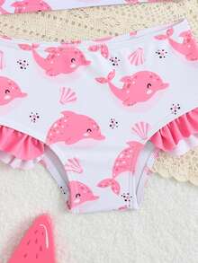 New Arrival Fashion Baby & Baby GirlLeopard Print Ruffle Trim 2-Piece Bikini Set - Pink - View 6