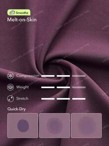 OutZeal 女士户外紧身裤，日常休闲速干收腹高腰带带口袋 - 中紫紅色 - 查看 5