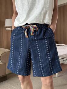 DAZY 男士白色背心短裤睡衣套装，夏季 - 彩色 - 查看 3