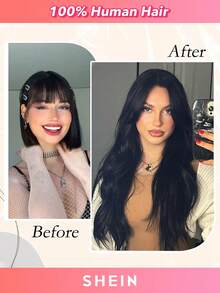 Clip In Hair Extensions Real Human Hair, Remy Human Hair Extensions Clip Ins For Women, Natural Human Hair, 14-20inch 120g 7Pcs, 1# Jet Black - S1 - View 5