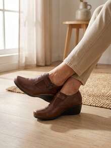 Women Oxfords Shoes - Brown - View 3