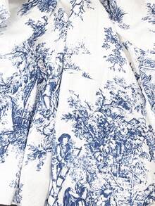 Roelina Áo nữ tay cánh hoa in họa tiết hoa giản dị - trắng - View 4