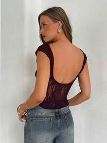 Aloruh Black Beaded Embroidered Halter Neck Crop Top, Sexy Y2K Music Festival Performance Wear - Red - View 5