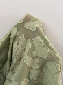 CovetEZ Vestido de tirantes elegante de unicolor y jacquard para tallas grandes en verano - Multicolor - Ver 9