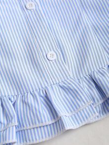 Sweetra Women's Sleeveless Tank Top With Embroidered Striped Pattern, Summer - Blue - View 4