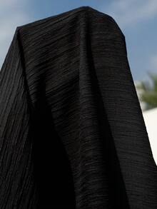 Swim Lushoire 加大码黑色长袖V领休闲椰树印花沙滩罩衫 - 黑色 - 查看 6