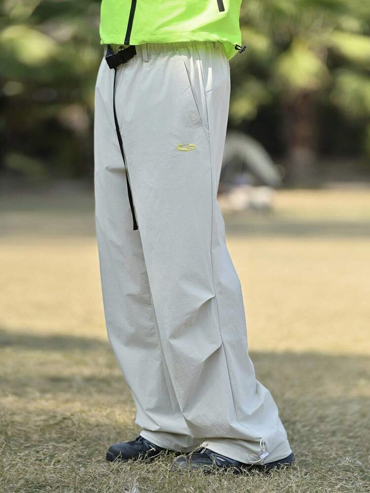 Beige Outdoor Cargo Pants For Men, Spring