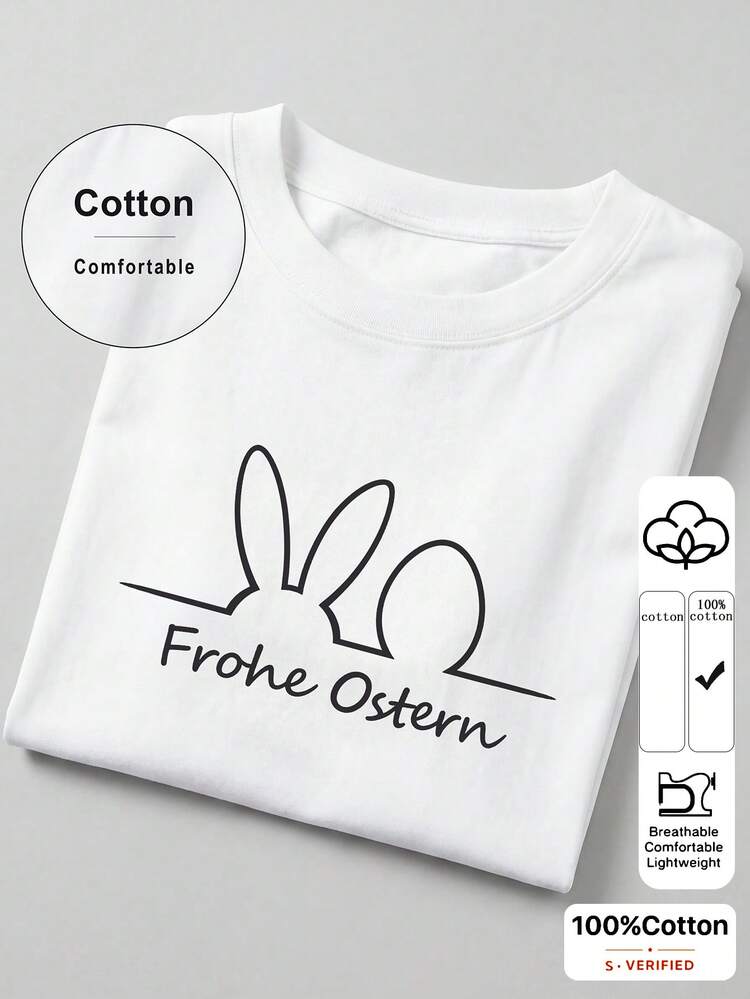 Women's Summer Fashion Vacation Beach Festival Casual Versatile Black Short Sleeve Carnival Pattern T-Shirt