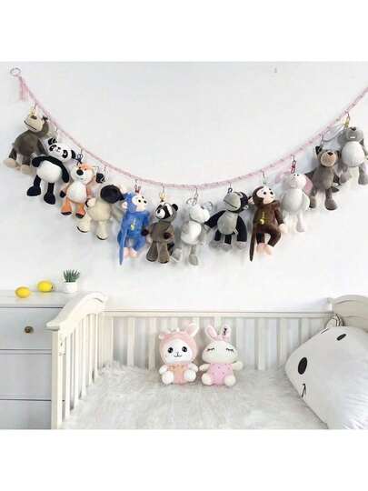 1 Set Of Animal Toy Storage Hammock Extra Large Doll Corner Plush Toy Organizer Decoration - Cute Hanging Plush Net Nursery Decor