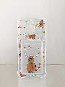 SCOOBY-DOO X SHEIN 史酷比神秘猎犬太空主题透明TPU卡包手机壳，镜头保护防震保护套，带卡槽，复古卡通日常礼物配件，兼容iPhone 16/iPhone 17/iPhone 17 Pro Max - 無色 - 查看 9