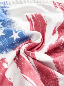 ROMWE Grunge Punk Y2K Music Festival National Flag Print Cropped Tube Top - White - View 3