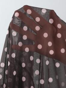 Bonvoyette Swim Vcay New Women's Spring/Summer Beach Vacation Black Base White Polka Dot Mesh Cover-Up - Multicolor - View 8