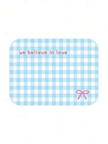 Joivida 格子图案“我们相信爱”PU皮革餐垫 - 小巧可重复使用的桌垫，送给亲朋好友的独特礼物 - 餐墊 - 查看 13