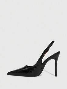 CUCCOO SZL Women's Pointed Toe Buckle Design Fashion Daily Wear High Heel Mules Spring Shoes - Black - View 5