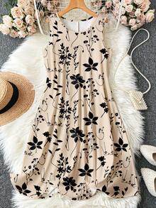 EMERY ROSE Đầm nữ cỡ lớn in họa tiết cây cỏ, cổ tròn, không tay, dáng rộng, thoải mái, kiểu dáng thường ngày. Đầm nữ mùa hè in hoa, đầm hoa mùa hè, đầm nữ mùa hè thanh lịch, đầm nữ thường ngày in hoa, đầm nữ phong cách Boho, đầm nữ mùa hè, đầm nữ màu be, đầm nữ mùa hè thường ngày, đầm nữ dáng suông không tay, đầm hoa đen, đầm Zanzea, đầm nữ mùa hè, đầm vintage, đầm nữ mùa hè dễ thương, đầm nữ đi nghỉ mát, đầm nữ phong cách Boho. - Nhiều màu - Xem 1
