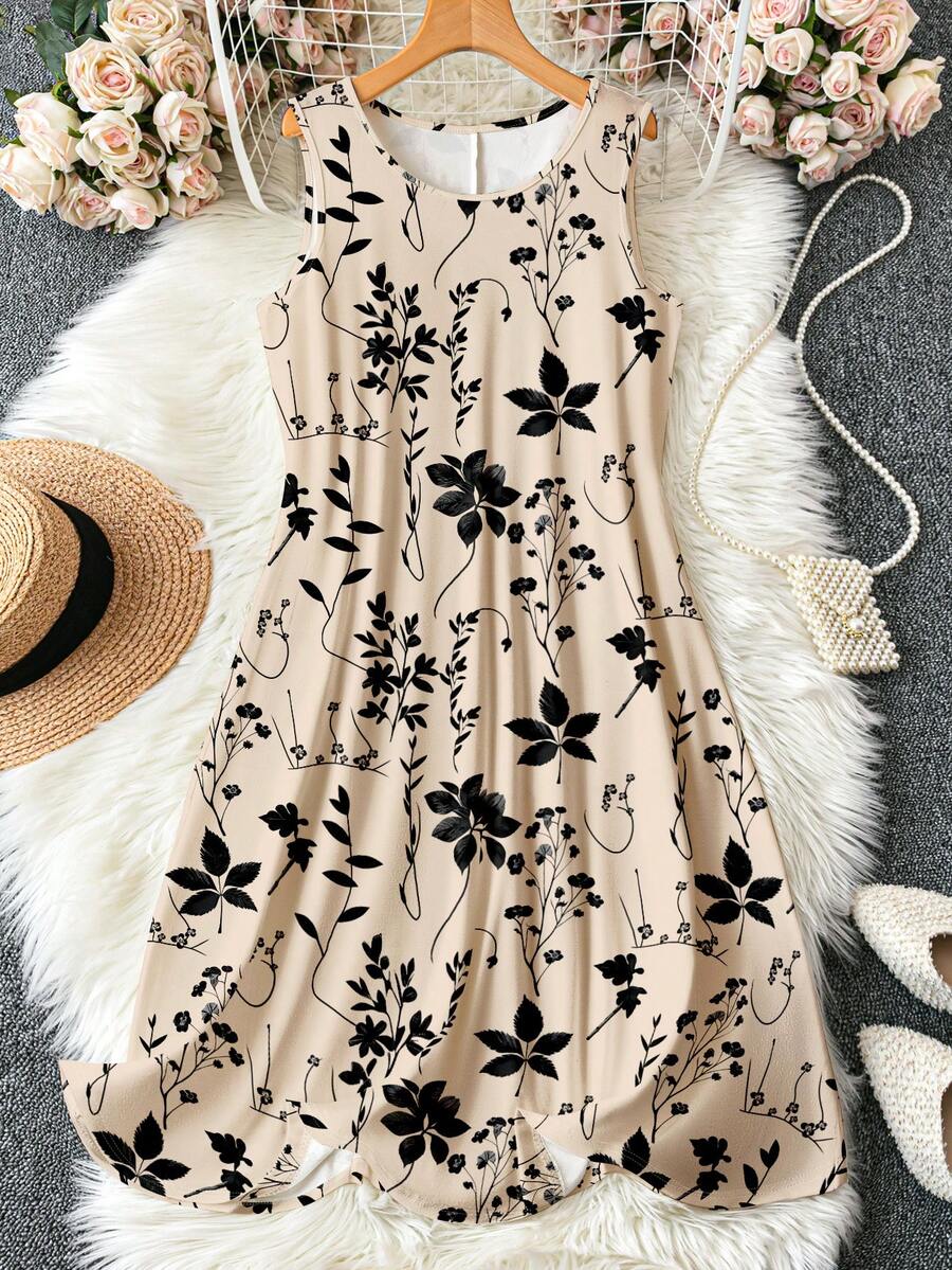 EMERY ROSE Đầm nữ cỡ lớn in họa tiết cây cỏ, cổ tròn, không tay, dáng rộng, thoải mái, kiểu dáng thường ngày. Đầm nữ mùa hè in hoa, đầm hoa mùa hè, đầm nữ mùa hè thanh lịch, đầm nữ thường ngày in hoa, đầm nữ phong cách Boho, đầm nữ mùa hè, đầm nữ màu be, đầm nữ mùa hè thường ngày, đầm nữ dáng suông không tay, đầm hoa đen, đầm Zanzea, đầm nữ mùa hè, đầm vintage, đầm nữ mùa hè dễ thương, đầm nữ đi nghỉ mát, đầm nữ phong cách Boho. - Nhiều màu - Xem 1