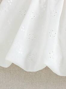 SHEIN Genkimix Kids Baby Girls' Solid Color A-Line Bubble Skirt All White Summer Cute Party Elegant Style Design For Play Daily Activities Or Special Occasions - White - View 6