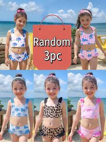 Bikini de tirantes finos para niña en vacaciones - Multicolor - Ver 1