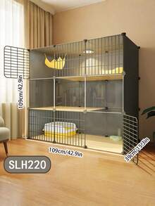 Lồng mèo 1 chiếc kèm khay vệ sinh, lồng thú cưng trong nhà cỡ lớn với không gian rộng rãi, biệt thự cho mèo dùng trong nhà. - Nhiều màu - Xem 2