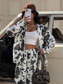 Muchica Bộ đồ dệt kim nữ kiểu dáng thường ngày, chất liệu vải sữa, gồm 2 món. - Nhiều màu - Xem 5