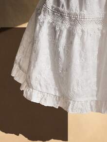 SHEIN ICON 大码女式深V领褶皱腰身优雅花瓣袖派对连衣裙 - 白色 - 查看 7