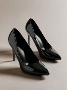 Hauture 尖头细高跟鞋，漆皮材质 - 黑色 - 查看 5