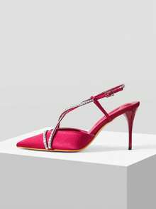 MOTF TACONES DE AGUJA ELEGANTES CON DECORACIÓN DE RHINESTONES - Burdeos - Ver 7