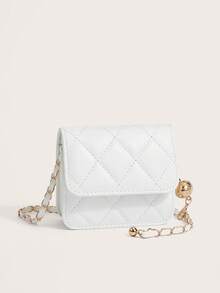 Enchnt Sac à bandoulière mini polyvalent et minimaliste de haute qualité avec broderie de strass et perles métalliques. Peut être porté en diagonale ou sous le bras. Idéal pour le printemps/été. - Blanc - Voir 2