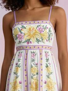 CAJUNI 浪漫碎花长裙热带度假风情 - 彩色 - 查看 3