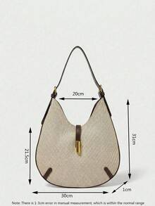 SHECARRY Women's Shoulder Bag, Exquisite Commuting, Casual Vacation Splicing Bag - Apricot - View 7