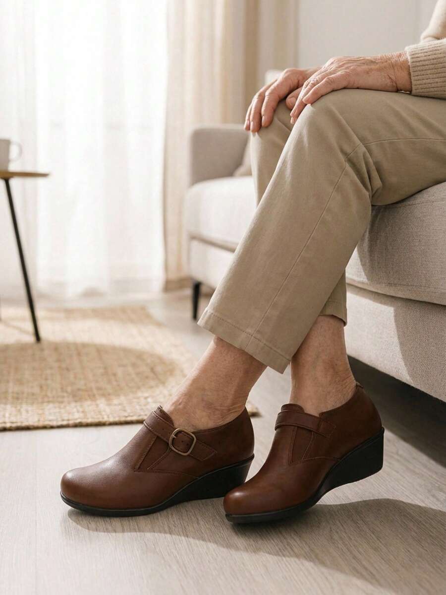 Women Oxfords Shoes - Brown - View 1