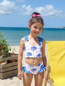 Bikini de tirantes finos para niña en vacaciones - Multicolor - Ver 4