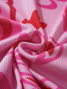 HELLO KITTY AND FRIENDS | SHEIN 少女卡通印花无袖连衣裙，夏季时尚 - 粉色 - 查看 10