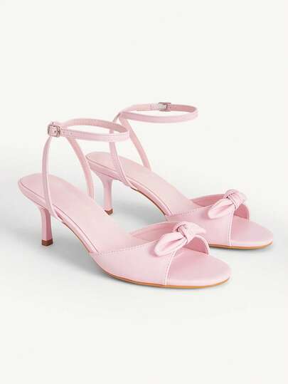 CUCCOO CHICEST Women's White PU + Red & White Plaid Bow & Cherry Decor Cute & Fashion Mules, Comfortable Round Toe High Heel Sandals Wedding Shoes