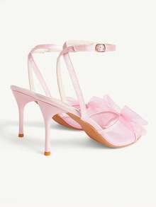 CUCCOO CHICEST New Pink Stiletto Pointed Fashion Bow Mesh Women's High-Heeled Sandals - Pink - View 6