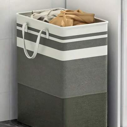 Giỏ vải đựng đồ, giỏ giặt gấp gọn, thiết kế sọc, túi đựng quần áo bẩn, túi đựng chăn ga gối đệm, tay cầm xách tay, vật dụng đa năng cần thiết để sắp xếp nhà cửa.