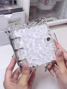 一款波浪形透明活页夹照片收纳袋，亚克力透明文件袋，耐用材质，活页夹封面，可用作笔记本、计划本、卡片夹、贴纸簿、相册、文具或礼物。 - 無色 - 查看 6