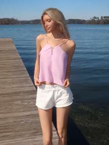 Sydney Algeri Women's Casual Sleeveless Camisole, Sexy & Comfortable For Summer Y2k - Pink - View 6