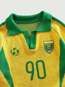 ROMWE MEN Suéter de punto casual de estilo deportivo con cuello polo para hombres - Multicolor - Ver 3