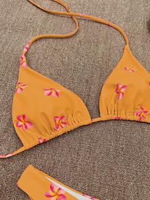 Swim Vcay 2pcs/Set New Ditsy Floral Halter Sexy Bikini Swimwear For Women - Multicolor - View 5