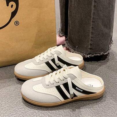 最新款女士平底网面运动拖鞋，适合户外运动