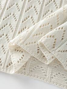 Breezaya 女士纯色V领开衫休闲连衣裙，适合约会和日常穿着 - 米色 - 查看 6