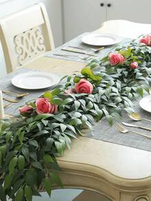 Lifelike Faux Willow Eucalyptus Vine Greenery Wedding Table Centerpiece Spring Floral Decor Flexible Bendable Stems Easy DIY Arrangement Versatile Home Party Use - Green - View 8