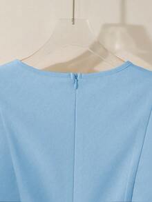 GlowEve 优雅浪漫度假及通勤日常女装短裙蓝色休闲连衣裙天蓝色连衣裙蓝色春季连衣裙粉蓝色连衣裙婴儿蓝连衣裙优雅职业装女装工作服女装惊艳连衣裙优雅女装奢华女装休闲女装夏季高品质连衣裙 - 藍色 - 查看 6