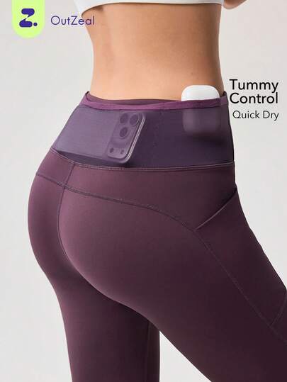 OutZeal Women Outdoor Leggings Daily Casual Quick Drying Tummy Control High Waistband With Pocket